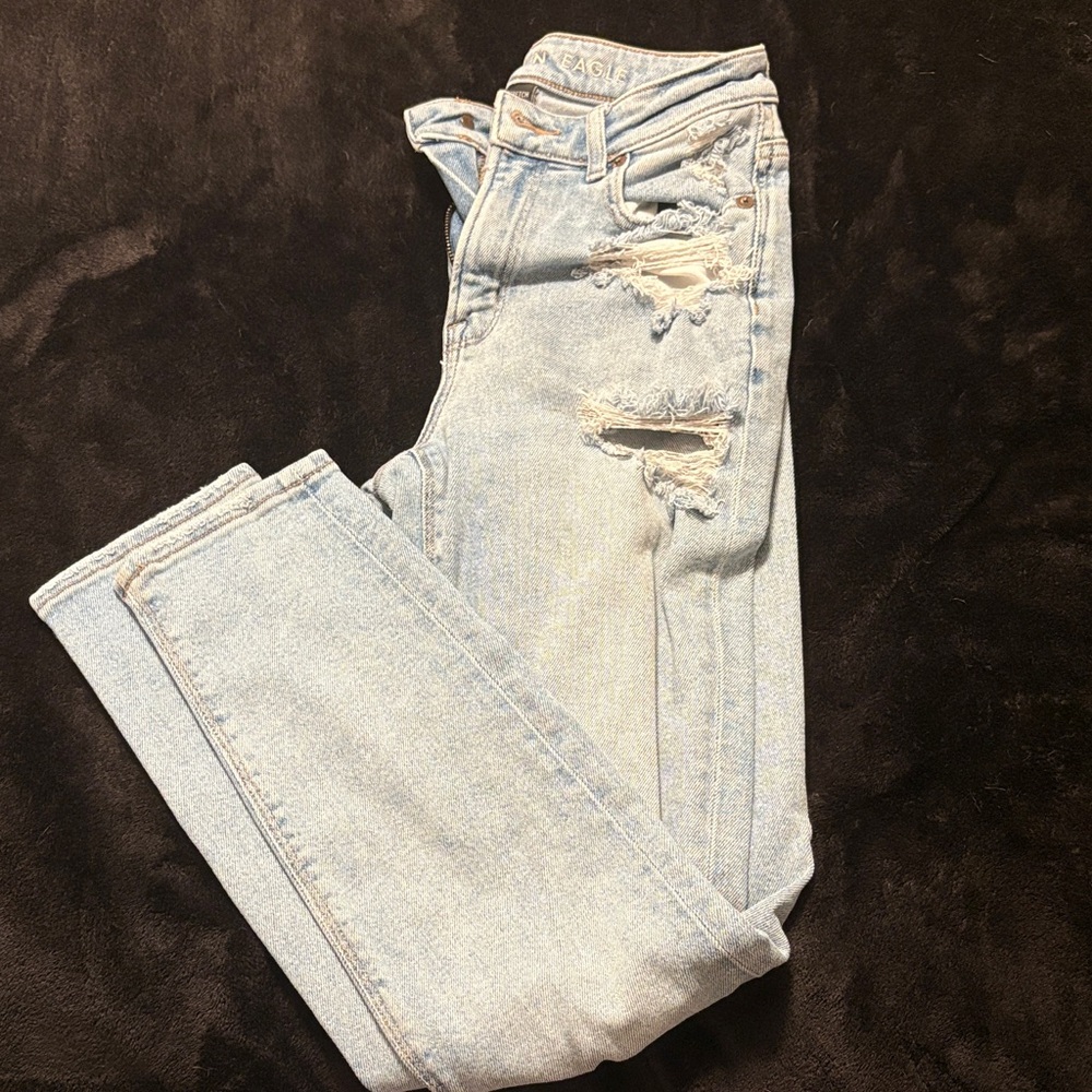 American Eagle Outfitters Light Blue Ripped Skinny Jeans